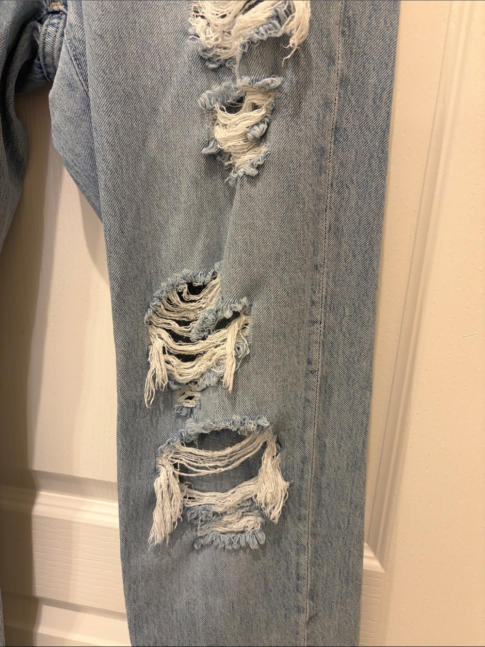 Abercrombie & Fitch Langdon Slim Light Blue Destroyed Jeans 28 x 30 - Picture 4 of 11